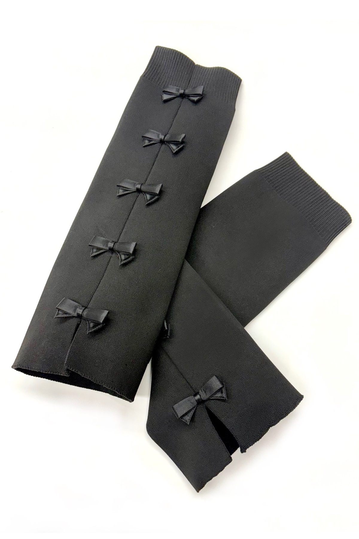 R&E リボンデザインレッグカバー(ブラック-FREE)