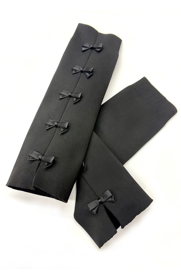 R&E リボンデザインレッグカバー(ブラック-FREE)