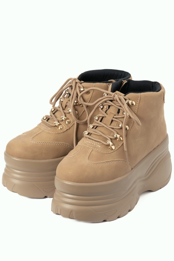 wee willie 厚底ハイカットスニーカーブーツ(キャメル-S)
