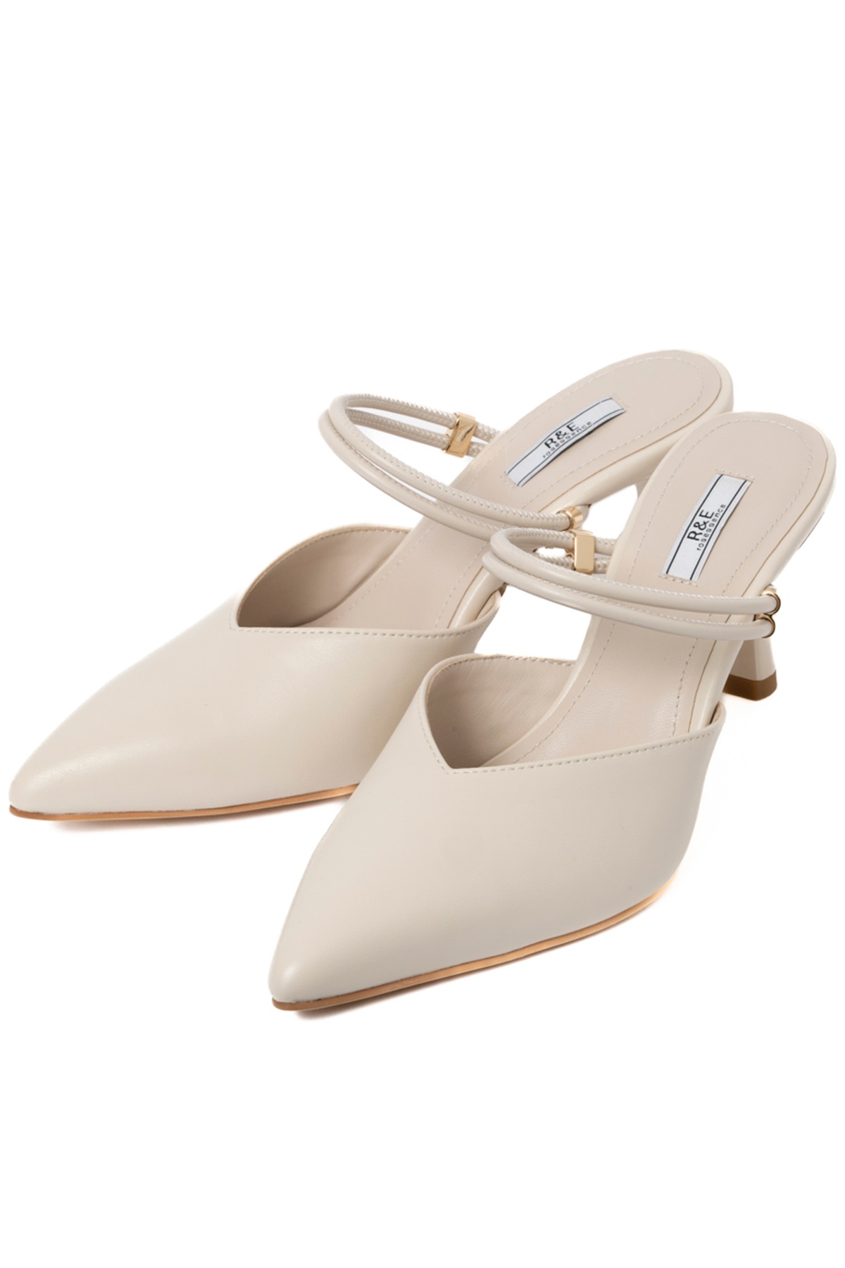 R&E 2wayストラップポインテッドトゥミュール(アイボリー-S)