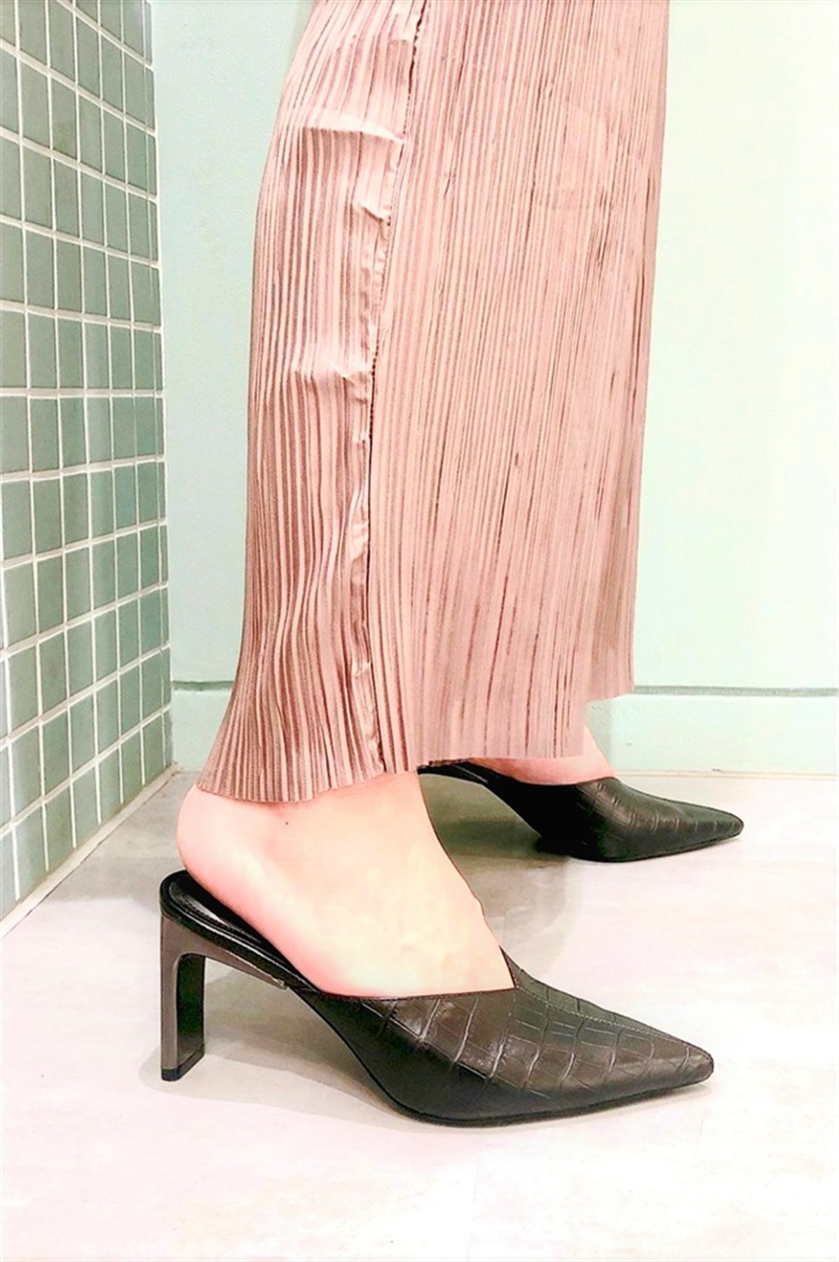 R E メタルスティックヒールセンターシームミュール R E Rezoy Official Store